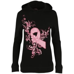 Pink Ribbon Size Small Lightweight Thermal Hoodie